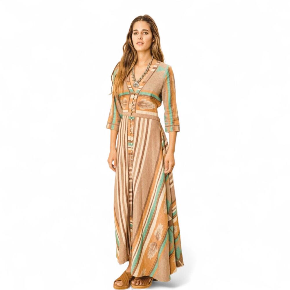 Spell and the Gypsy Peyote Gown Tan Size Small